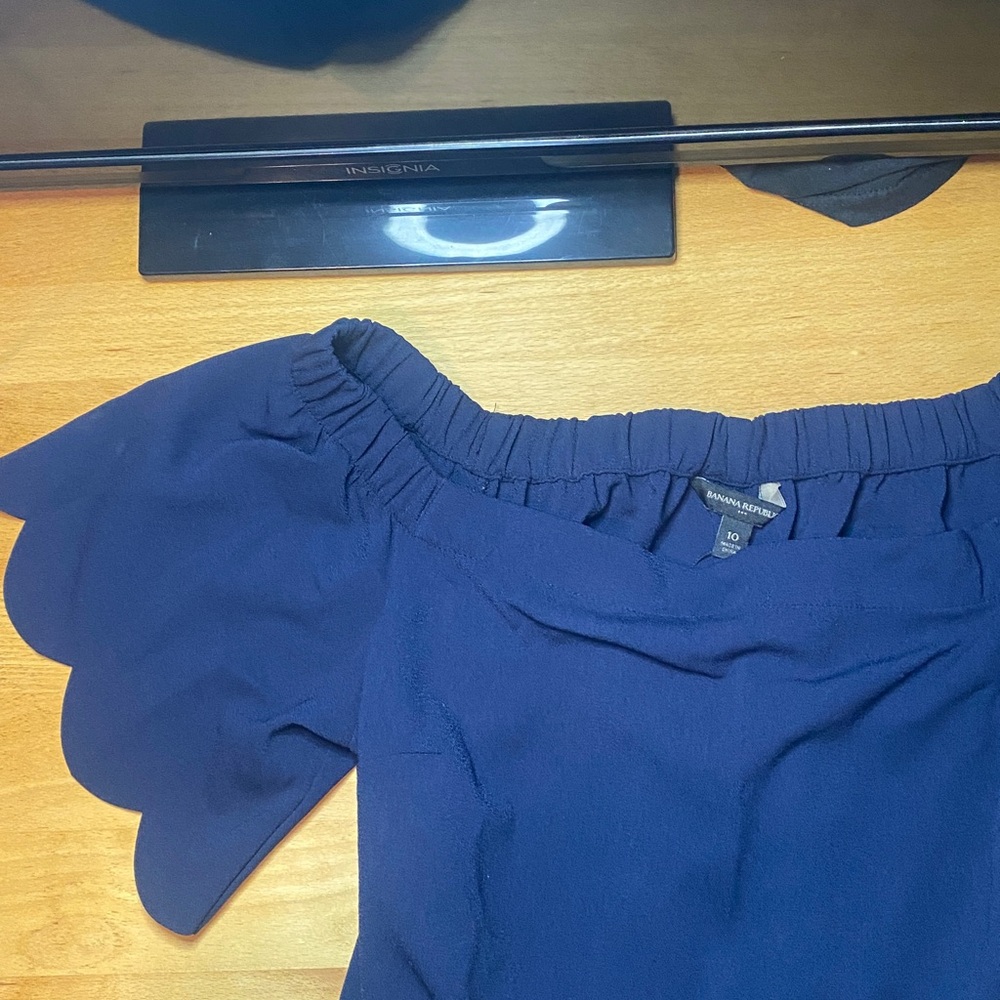 Banana Republic Navy Blue Scalloped Edge dress size 10 A-Line